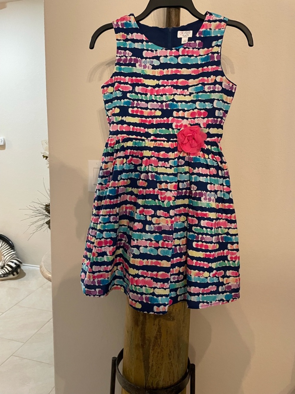 💞 The Children’s Place / EST 1989 Girls Size 12 Watercolor Print Dress w/ Flower